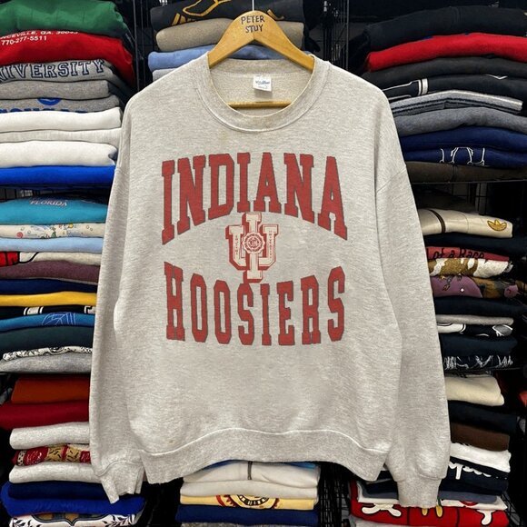 Vintage Indiana University Sweatshirt Indiana Hoosiers Football Shirt Tee - Picture 1 of 2